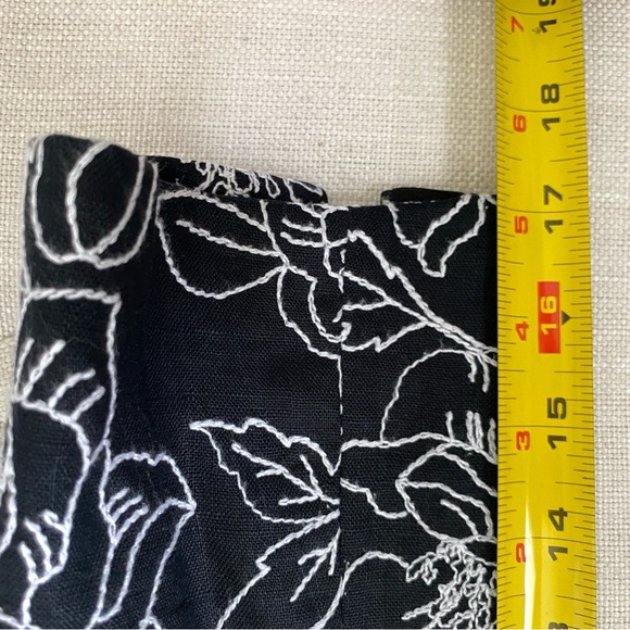 100% Linen Jones New York Black White Floral Embroidered Jacket M 10P - Picture 14 of 14